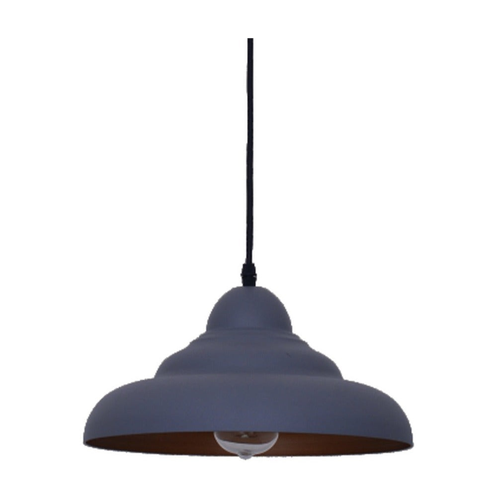 JS-GL-4340-1GY - GREY & GOLD Metal Hanging Light