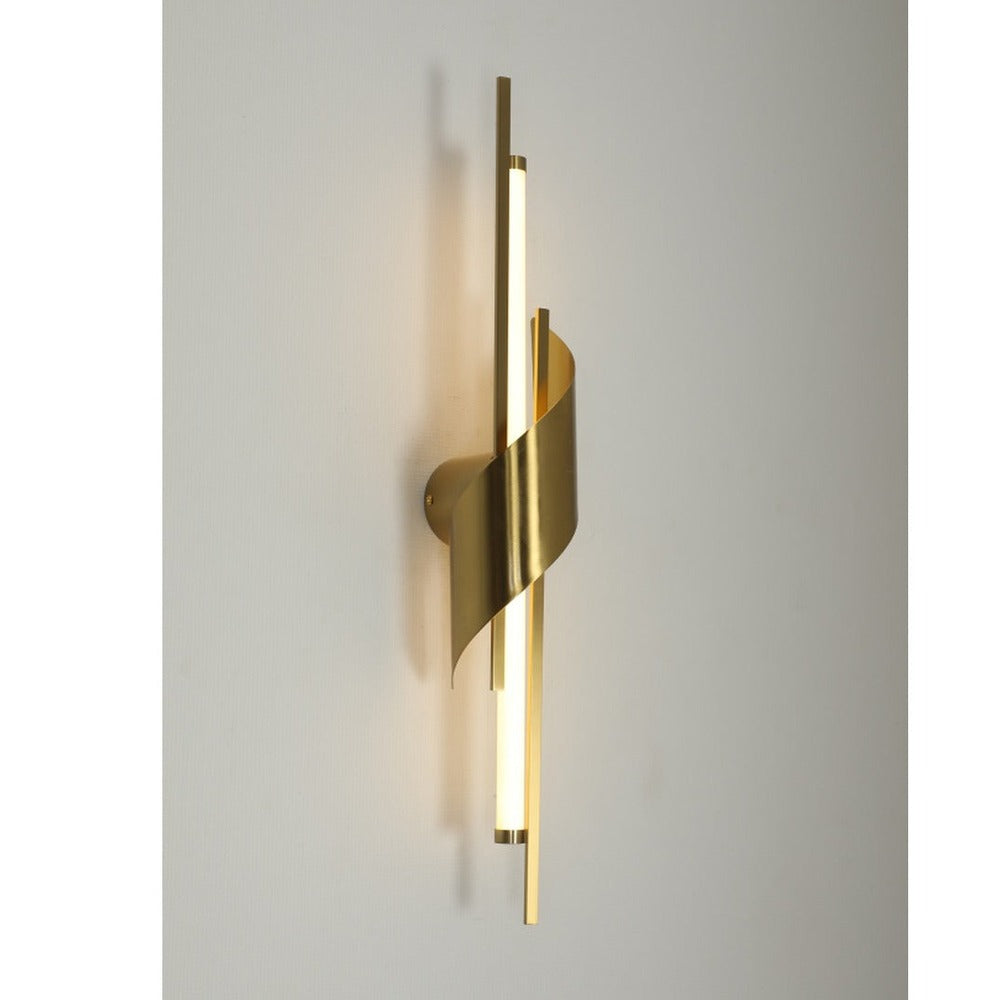 JS-GL-4342-2W - Antique Brass Metal & Acrylic Modern Wall Light