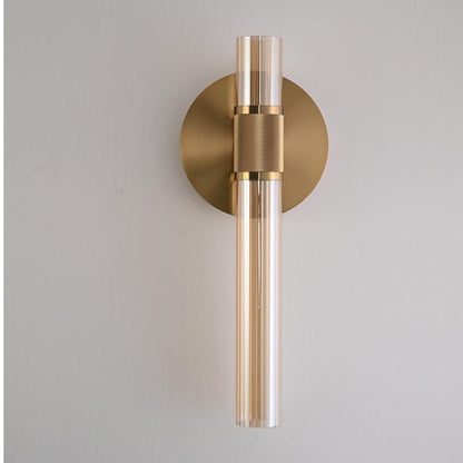 JS-GL-4421-1W - Antique Brass Metal & Glass Modern Wall Light