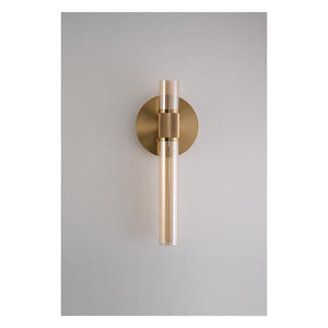 JS-GL-4421-1W - Antique Brass Metal & Glass Modern Wall Light