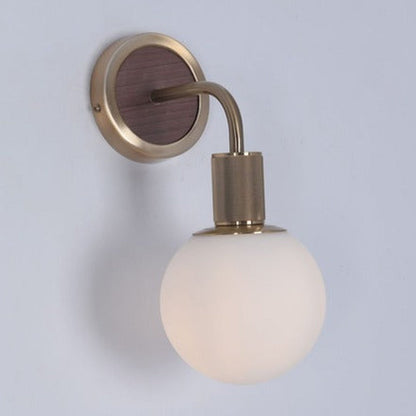 JS-GL-4532-W - Antique Brass & Dark Brown Metal & Glass Modern Wall Light