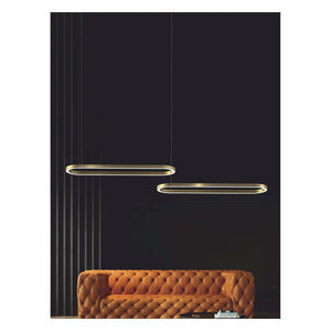 JS-GL-4550-L1500 - Antique Brass Metal & Acrylic Modern Hanging Light