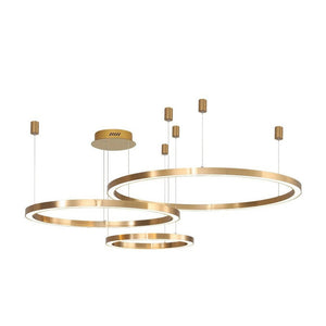 JS-GL-4556-3 - Antique Brass Metal & Acrylic Led Chandelier