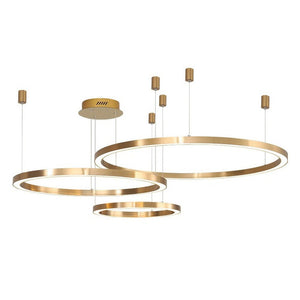 JS-GL-4556-3 - Antique Brass Metal & Acrylic Led Chandelier