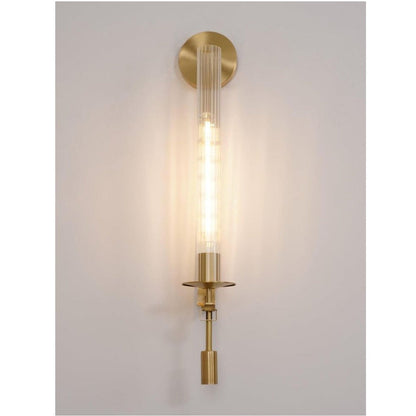 JS-GL-5017-1W - Antique Brass Metal & Glass Modern Wall Light