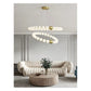 JS-GL-5021-820+620 - Antique Brass Metal & Acrylic Glass Ball Chandelier