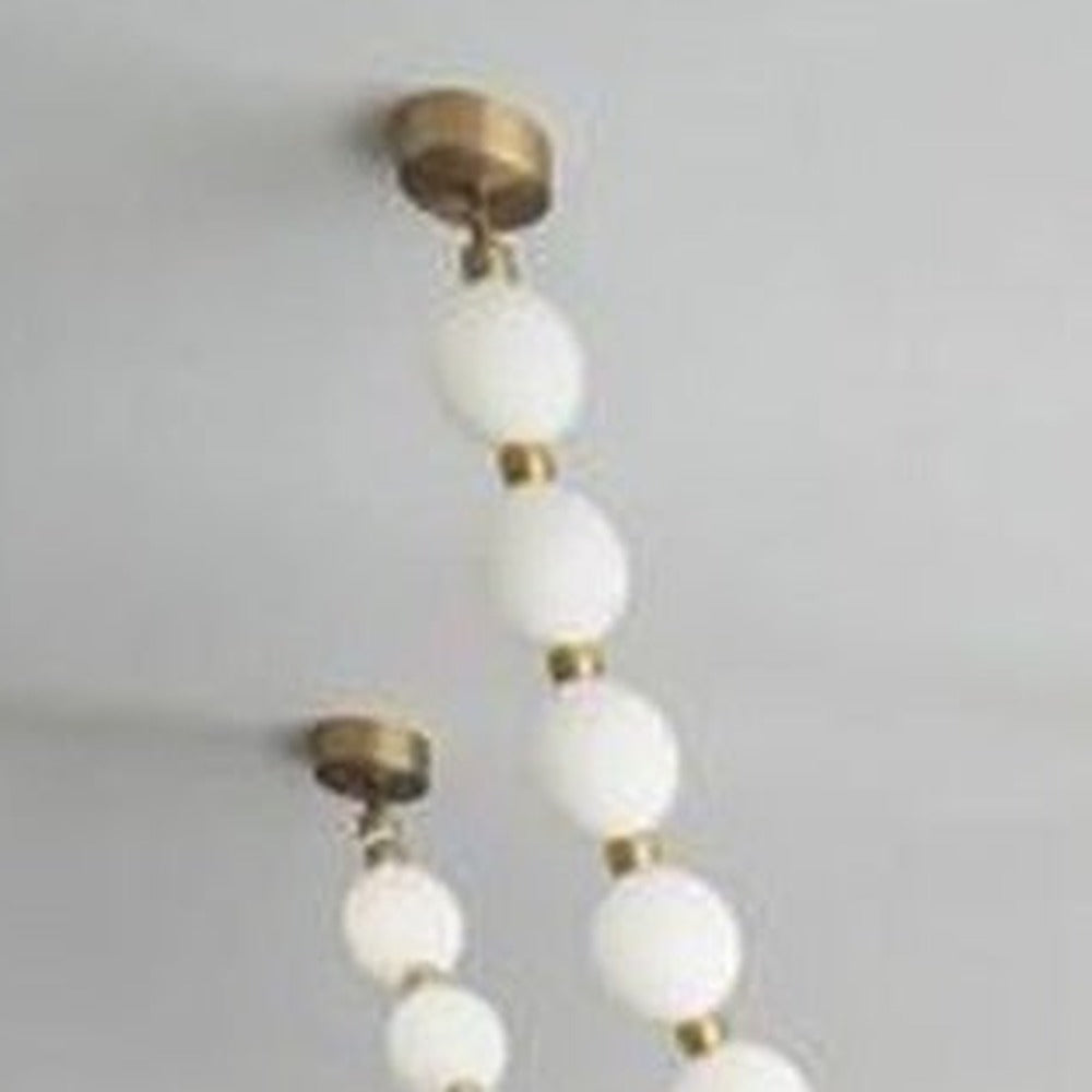 JS-GL-5021 (Customized) - Antique Brass Metal & Acrylic glass ball belt chandelier