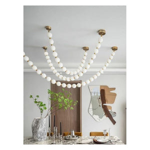 JS-GL-5021 (Customized) - Antique Brass Metal & Acrylic glass ball belt chandelier