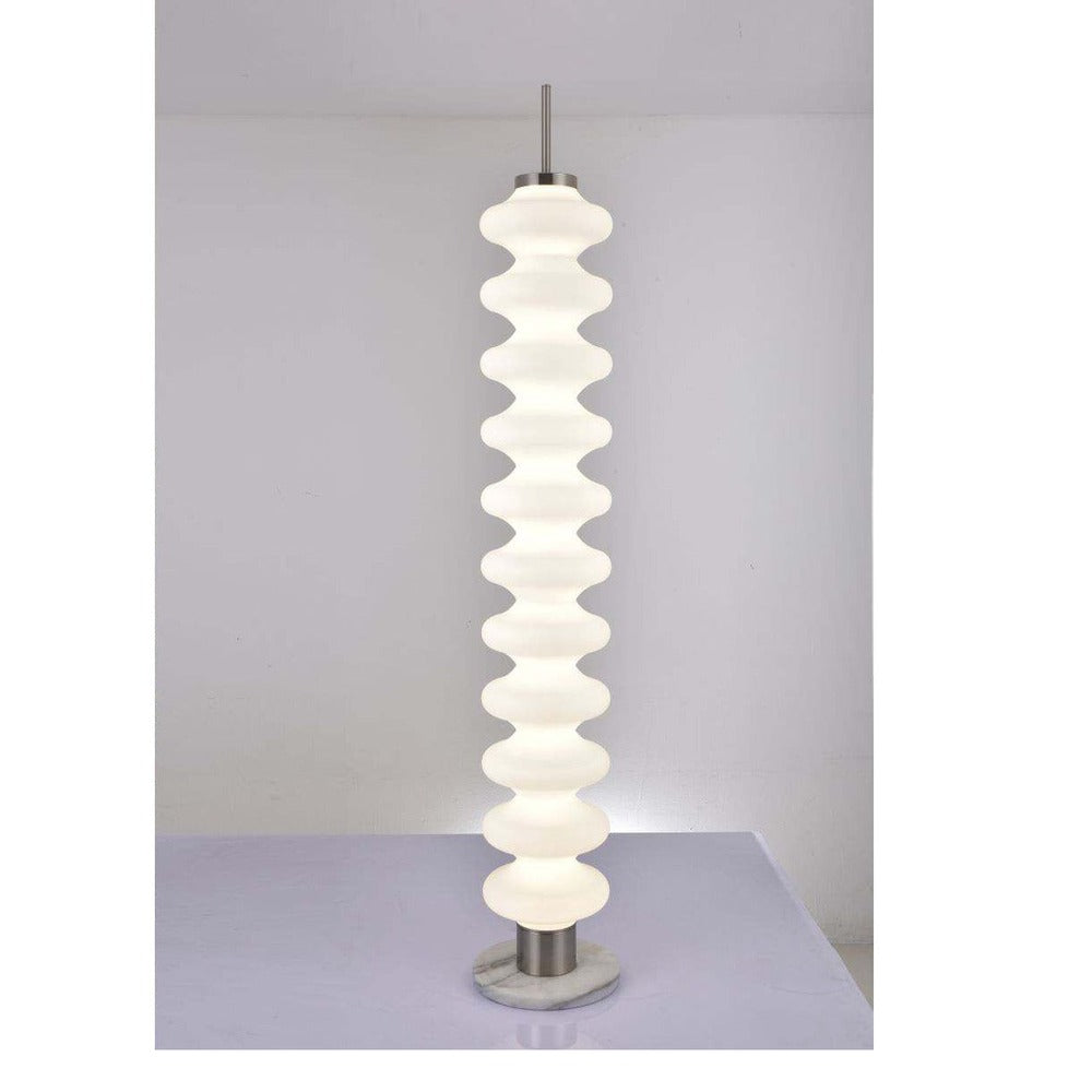 JS-GL-5186 - SN Metal & Acrylic Marble Floor Lamp