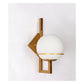 JS-GL-51988-WH - ANTIQUE BRASS METAL Glass Ball Wall Light