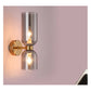 JS-GL-5204-2W SM - ANTIQUE BRASS METAL & SMOKE GLASS Modern Wall Light