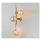 JS-GL-5213-3 - ANTIQUE BRASS METAL & AMBER GLASS Ball Wall Light