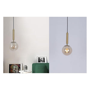 JS-GL-5219-1GLS - Antique Brass Metal Glass Hanging Light
