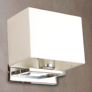JS-GL-5222-W - CHROME METAL & FABRIC SHADE Bedside Led Reading Wall Light