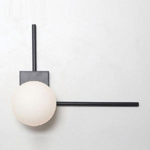 JS-GL-5233-1 - BLACK METAL Glass Ball Wall Light