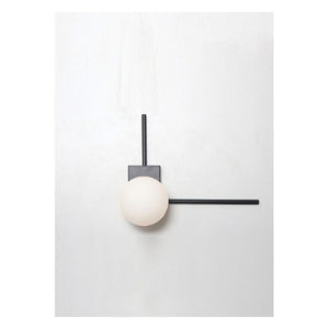 JS-GL-5233-1 - BLACK METAL Glass Ball Wall Light