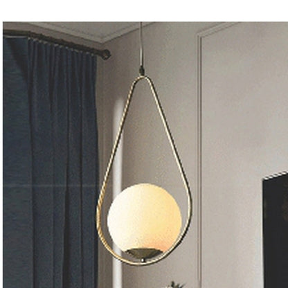 JS-GL-5247-1 - ANTIQUE BRASS METAL Glass Hanging Light