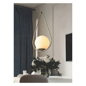 JS-GL-5247-1 - ANTIQUE BRASS METAL Glass Hanging Light