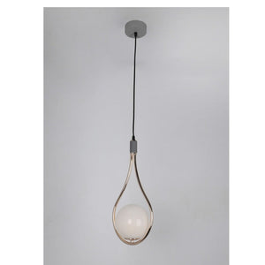 JS-GL-5248H - French Gold & Grey Metal & Leather Glass Ball Lights