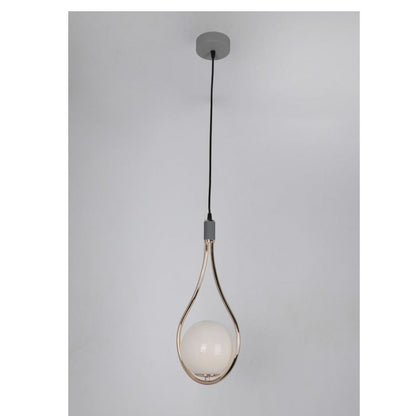 JS-GL-5248H - French Gold & Grey Metal & Leather Glass Ball Lights