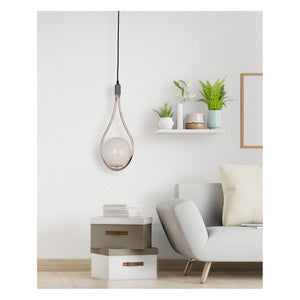JS-GL-5248H - French Gold & Grey Metal & Leather Glass Ball Lights