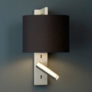 JS-GL-5333-W - CHROME METAL & FABRIC SHADE Modern Wall Light