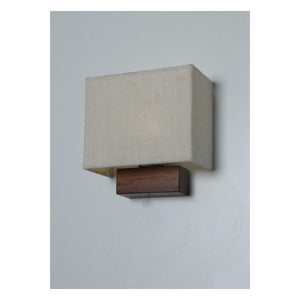 JS-GL-5422-1 - WALNUT BROWN METAL & WOOD & FABRIC SHADE Led Wall Light