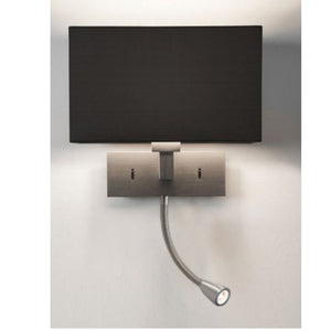 JS-GL-5443-1 - SN METAL & FABRIC SHADE Bedside Led Reading Wall Light