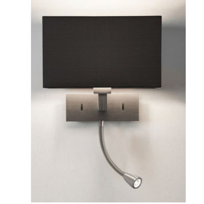 JS-GL-5443-1 - SN METAL & FABRIC SHADE Bedside Led Reading Wall Light