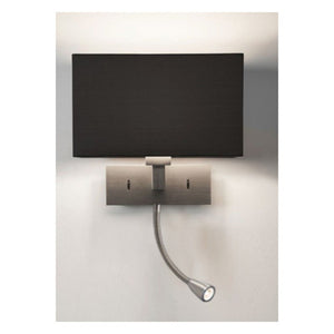 JS-GL-5443-1 - SN METAL & FABRIC SHADE Bedside Led Reading Wall Light