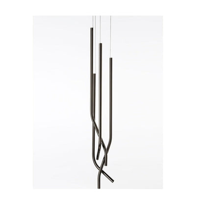 JS-GL-5498D - Gun Black Metal & Acrylic Modern Hanging Light