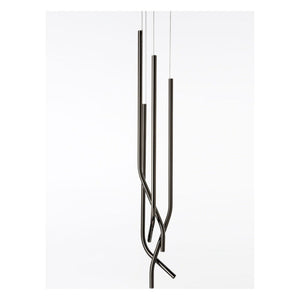 JS-GL-5498D - Gun Black Metal & Acrylic Modern Hanging Light