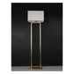 JS-GL-5520-AB-F - Antique Brass Metal & Fabric Shade Modern Floor Lamp