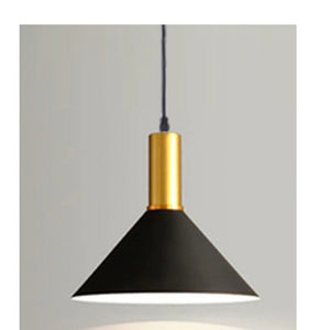 JS-GL-5602-1 - BLACK & ANTIQUE BRASS & WHITE Metal Hanging Light