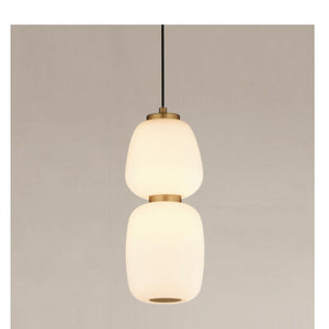 JS-GL-583-2 - Antique Brass Metal Glass Hanging Light