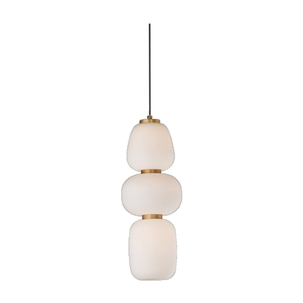 JS-GL-583-3 - Antique Brass Metal Glass Hanging Light
