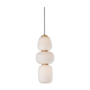 JS-GL-583-3 - Antique Brass Metal Glass Hanging Light
