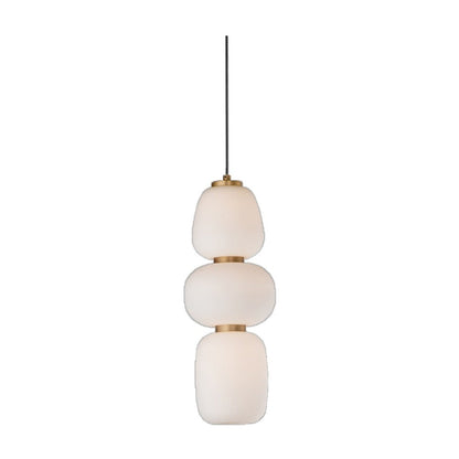 JS-GL-583-3 - Antique Brass Metal Glass Hanging Light