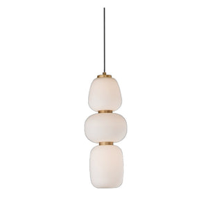 JS-GL-583-3 - Antique Brass Metal Glass Hanging Light