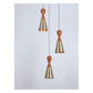 JS-GL-5950-3 - ANTIQUE BRASS & GOLD METAL & WOOD Cluster Hanging Light