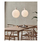 JS-GL-6003-D450 - Chrome & White Rice Paper Modern Hanging Light