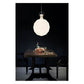JS-GL-6003-D450 - Chrome & White Rice Paper Modern Hanging Light