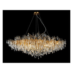 JS-GL-6003-L1500 - Brass Gold Metal & Crystals Crystal Chandelier