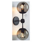 JS-GL-6008-2BK - BLACK METAL Glass Ball Wall Light
