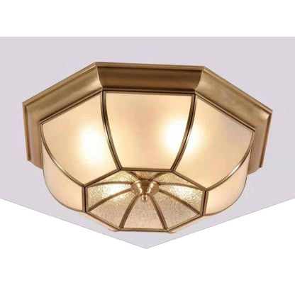 JS-GL-6072-450 - Antique Brass Glass Brass ceiling light