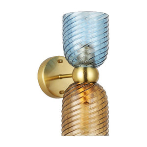 JS-GL-60821-2 - Antique Brass Metal & Glass Modern Wall Light