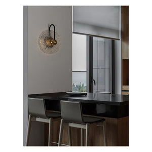 JS-GL-6084 - Antique Brass Metal & Crystal Glass & Acrylic Crystal Wall Light