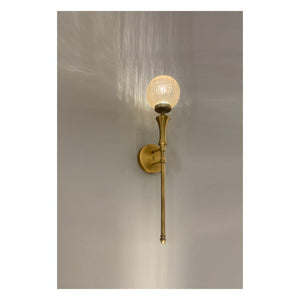 JS-GL-60860-1W - Antique Brass Metal & Glass Modern Wall Light