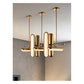 JS-GL-6128/7 - Antique Brass Metal & Acrylic Led Chandelier