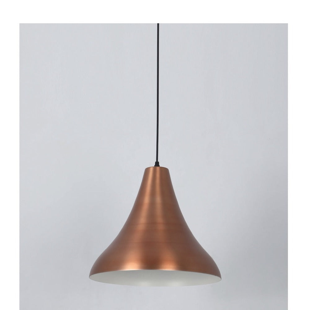 JS-GL-6142-CP - Antique Copper & White Metal Modern Hanging Light